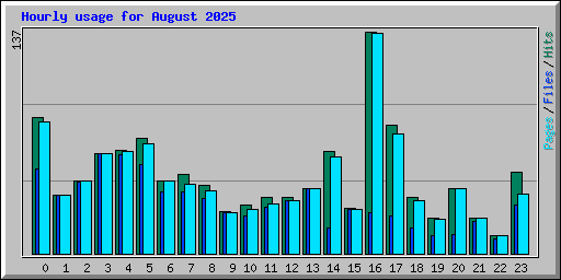 Hourly usage for August 2025
