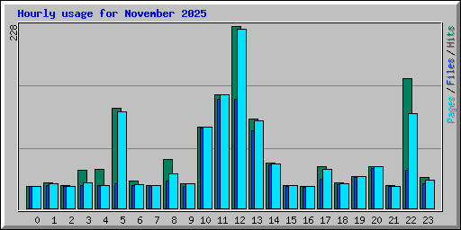 Hourly usage for November 2025